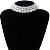 Collar de perlas blancas de imitación multicapa, cadena de cuentas, estilo punk, para damas, para bodas, collar corto de clavícula, joyería para banquetes.