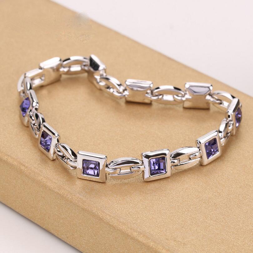 Fashion Bracelet Wedding Female Heart Crystal Bracelets For Women Luxury Temperament Silver -Color Fine Jewelry Gift