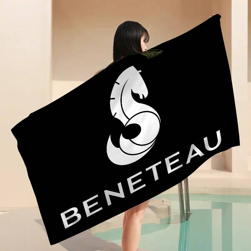 B-BENETEAU Logo Grande Asciugamano da Spiaggia in Microfibra Asciugatura Rapida Asciugamano da Spiaggia Sabbiosa Asciugamano per Piscina per Viaggio Piscina Nuoto Yoga