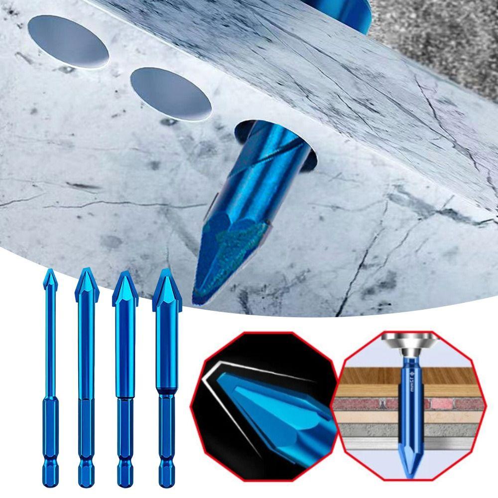 Blue Ceramic Punching Bit 6/8/10/12mm Rock Slab Triangle Drill Bit  Drilling Tool