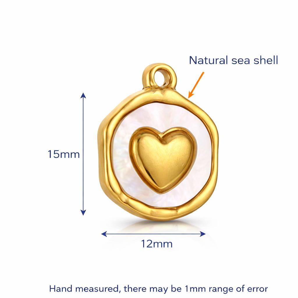 3Pcs Stainless Steel Heart/Butterfly/Star Charms Natural Seashell Waterproof Pendants DIY Women Necklace/Earrings Jewelry Making