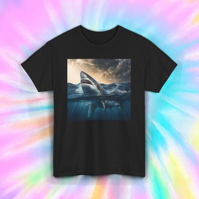 T-shirt Grafica Squalo Bianco | T-shirt Predatore dell'Oceano S-5XL | Regalo per Amanti degli Squali