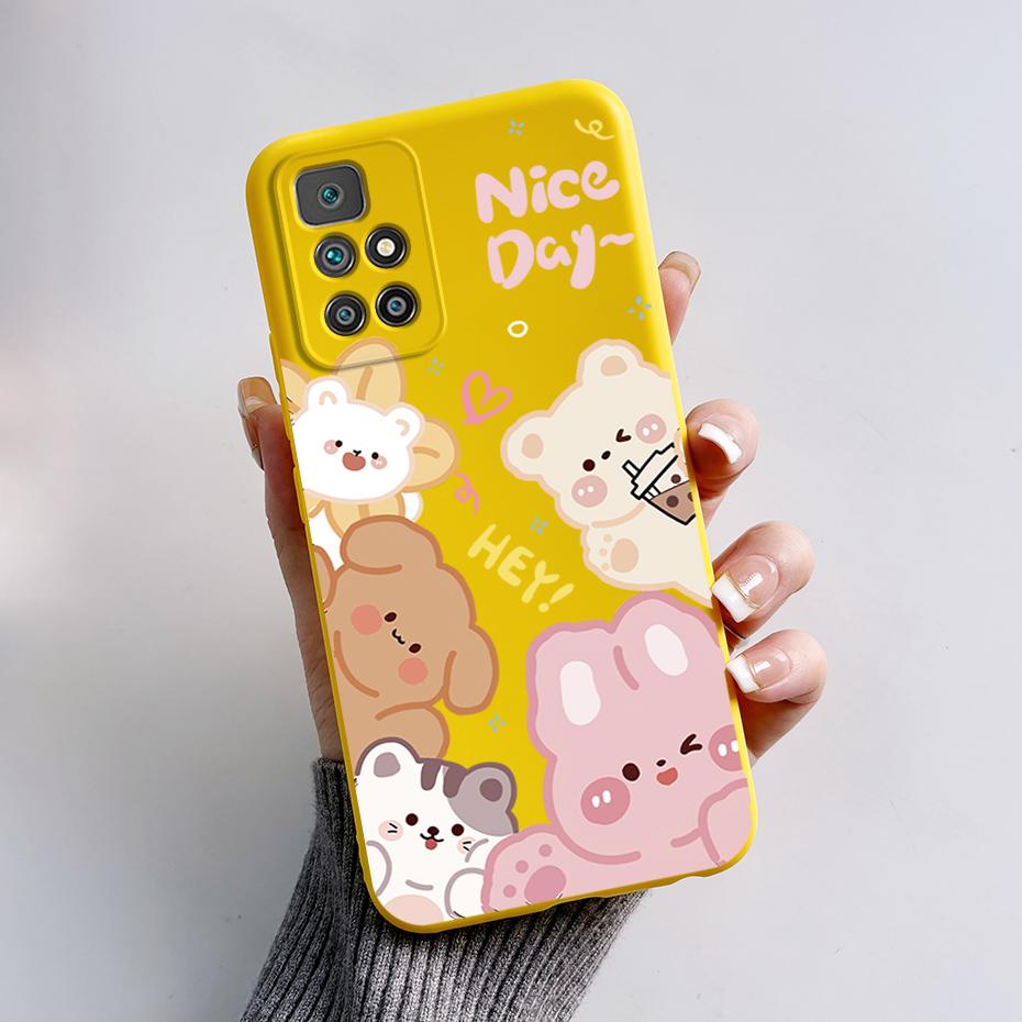 For Xiaomi Redmi 10 Prime 2022 Case Cute Bear Cartoon Shockproof TPU Cover For Xiaomi Redmi 10 Phone Case Redmi10 2022 Soft Capa
