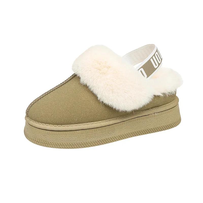 Womens Ankle Boots Winter Home Cotton Shoes 2025 New Furry Design Botas De Mujer Comfortable Thick-soled Warm Snow Boots Zapatos