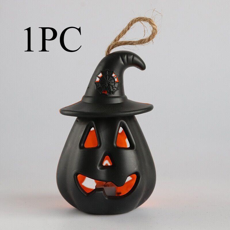 

Светодиодный фонарь-тыква, фонарик в виде черепа, ручной, маленький, для вечеринки, забавный реквизит, предметы для украшения Black Pumpkin OrangeSkull