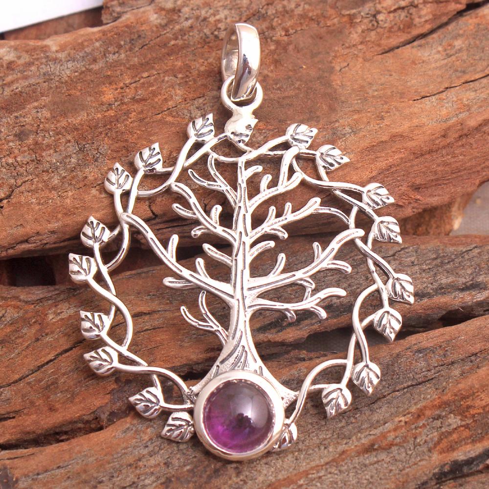 Reiki Pendant, Crystal Healing Pendant, Tree Of Life Pendant, Silver Jewelry, Handmade Pendant, 925 Silver Jewelry, Unisex Pendant