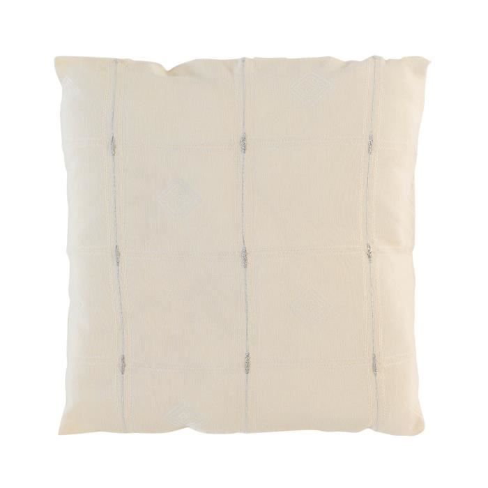 Coussin - DOUCEUR D'INTERIEUR - 40 x 40 cm - Naturel/argent - Jacquard - Design contemporain