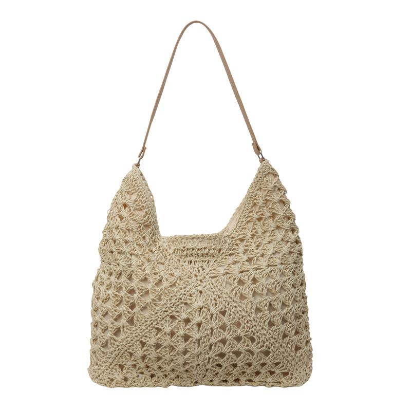 Borsa Tote di Paglia da Donna Grande Capacità Vintage Vacanza Borsa a Spalla Tutto Borsa a Mano Casual Designer Vuota Estiva Borsa da Spiaggia