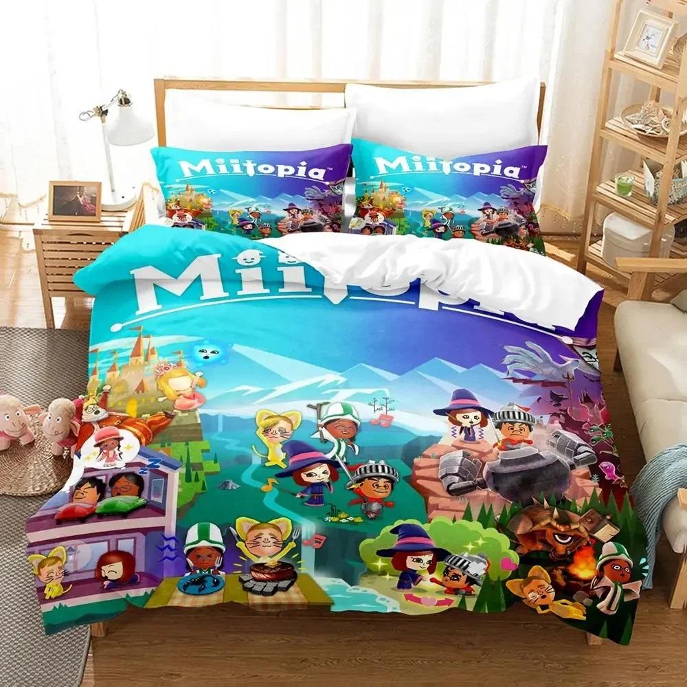 3D Tisk Hra Miitopia Povlečení Přikrývka Ložní Sada Povlak na Peřinu Povlak na Polštář Přikrývka King Queen Size Chlapecké Dospělé Povlečení