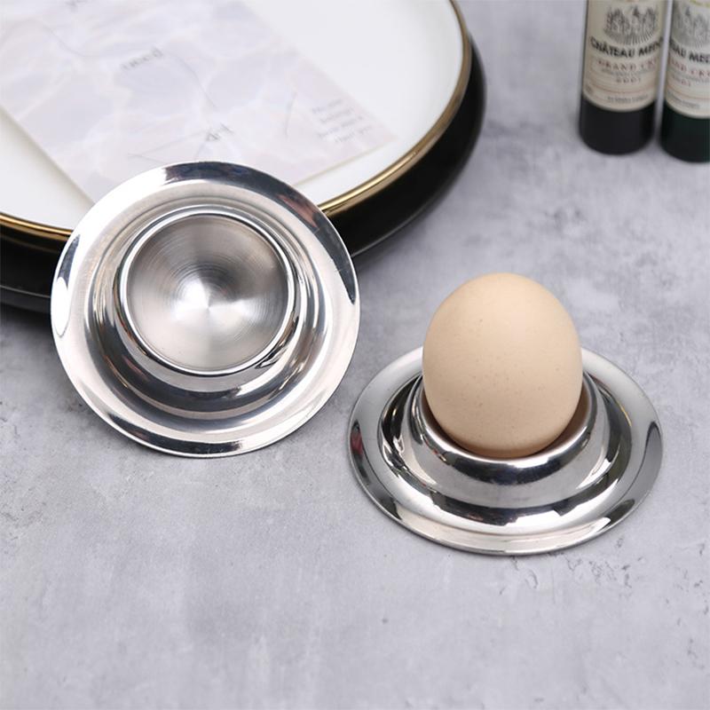 Egg Cup Holder Stainless Steel Egg Cups Plates Tableware Holder For Hard Soft Boiled Egg Kitchen Display