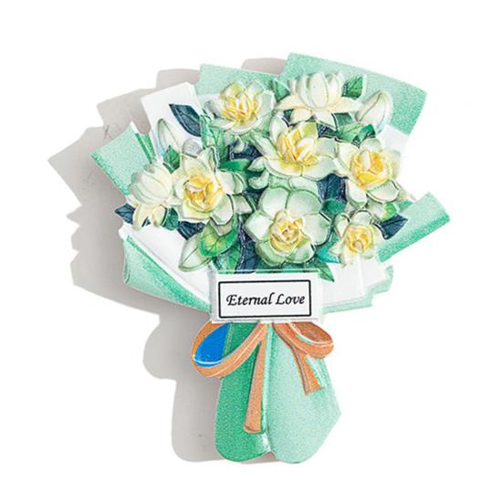 Simulated Bouquet Refrigerator Magnet Resin Flower Fridge Magnet Home Office Kitchen Cabinet Locker Whiteboard Decoration