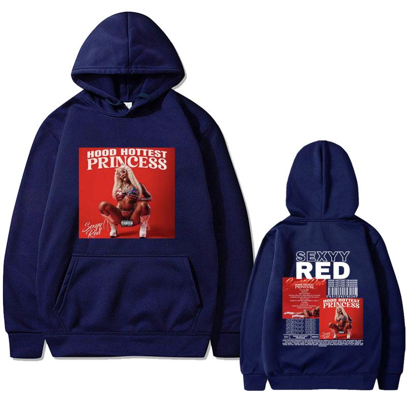 Rapper Sexyy Red Hood Hottest Princess Double Sided Print Hoodie Men Women Fashion Hip Hop Oversized Pullover Unisex Streetwear