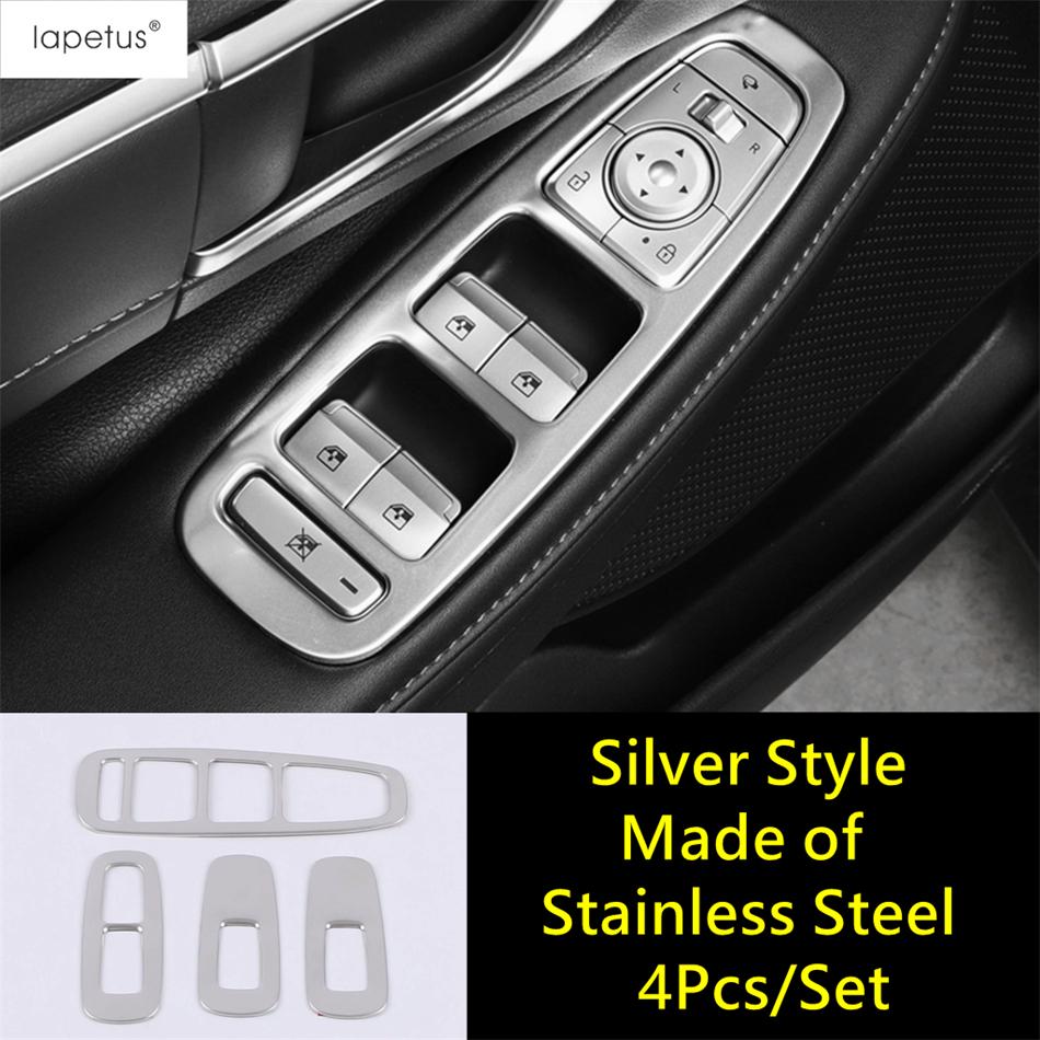 Car Inner Door Window Glass Lift Button Switch Panel Cover Trim For Hyundai Sonata DN8  - 2025 Stainless Steel Accessories Silver Style
