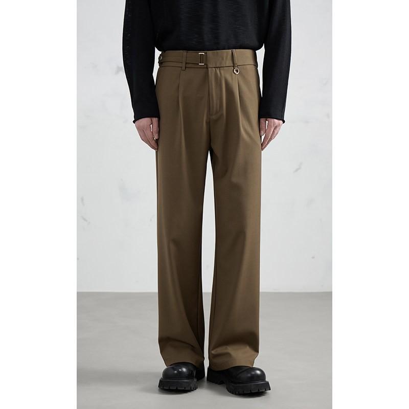 High-end Wear and Drop Casual Suit Pants Men's Ruffian Handsome Ins Trendy Loose and Versatile Floor-mopping Trousers