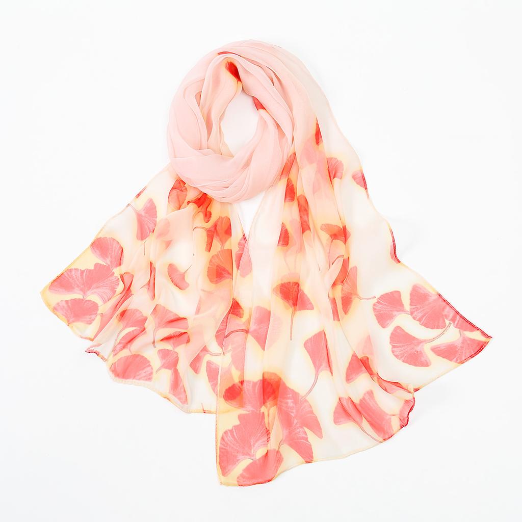 New Women Voile Bandana Scarf Shawl Women'S Poncho Print Long Soft Hijab Sunscreen Simulation Silk Shawl Beach Scarves Stoles