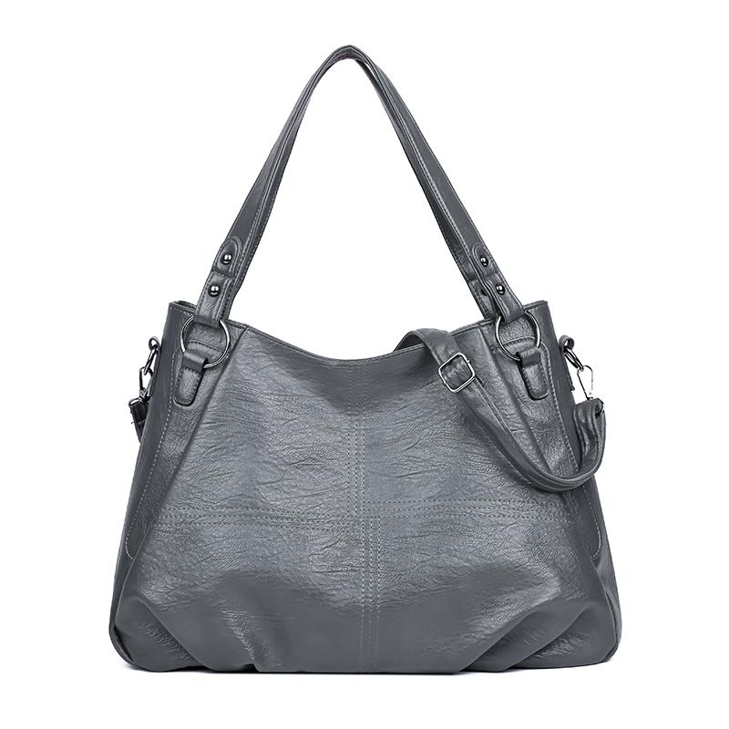 Middelaldrende tøyveske for kvinner Skulder Crossbody-veske Håndveske med stor kapasitet Mykt skinn morveske