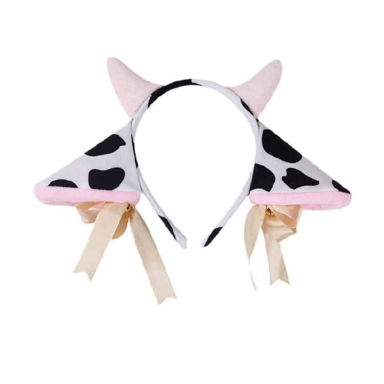 Härlig Koöron Hårband Plyschsvans Fluga Ko Ko Hårring Set Djur Cosplay Kostymset för Halloween