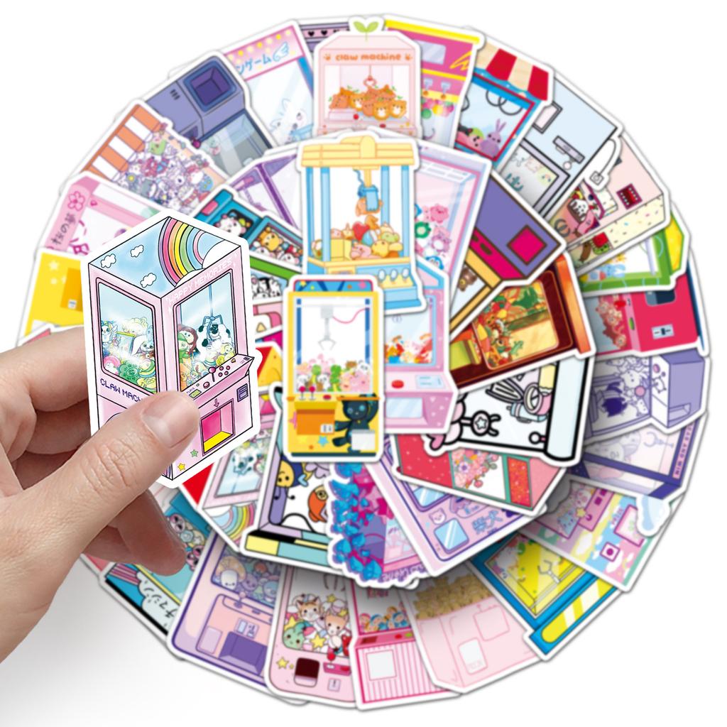 50 Claw Machine Graffiti Stickers Personalized Cartoon Cute Creative Decoration Mobile Phone Suitcase Water Cup Stickers