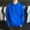 Men Hoodie Solid Color Ribbed Cuff Autumn Winter Drawstring Warm Sweatshirt for Daily Wear