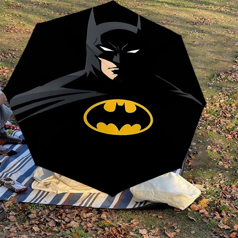 1PC Warner Batman Logo Automatic Open/Close Umbrella with Windproof, 71-Rib Sturdy Canopy, Durable Ribs1288A