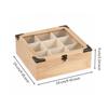 Tea Storage Box with Glass Lid Divided Interior for Kitchen