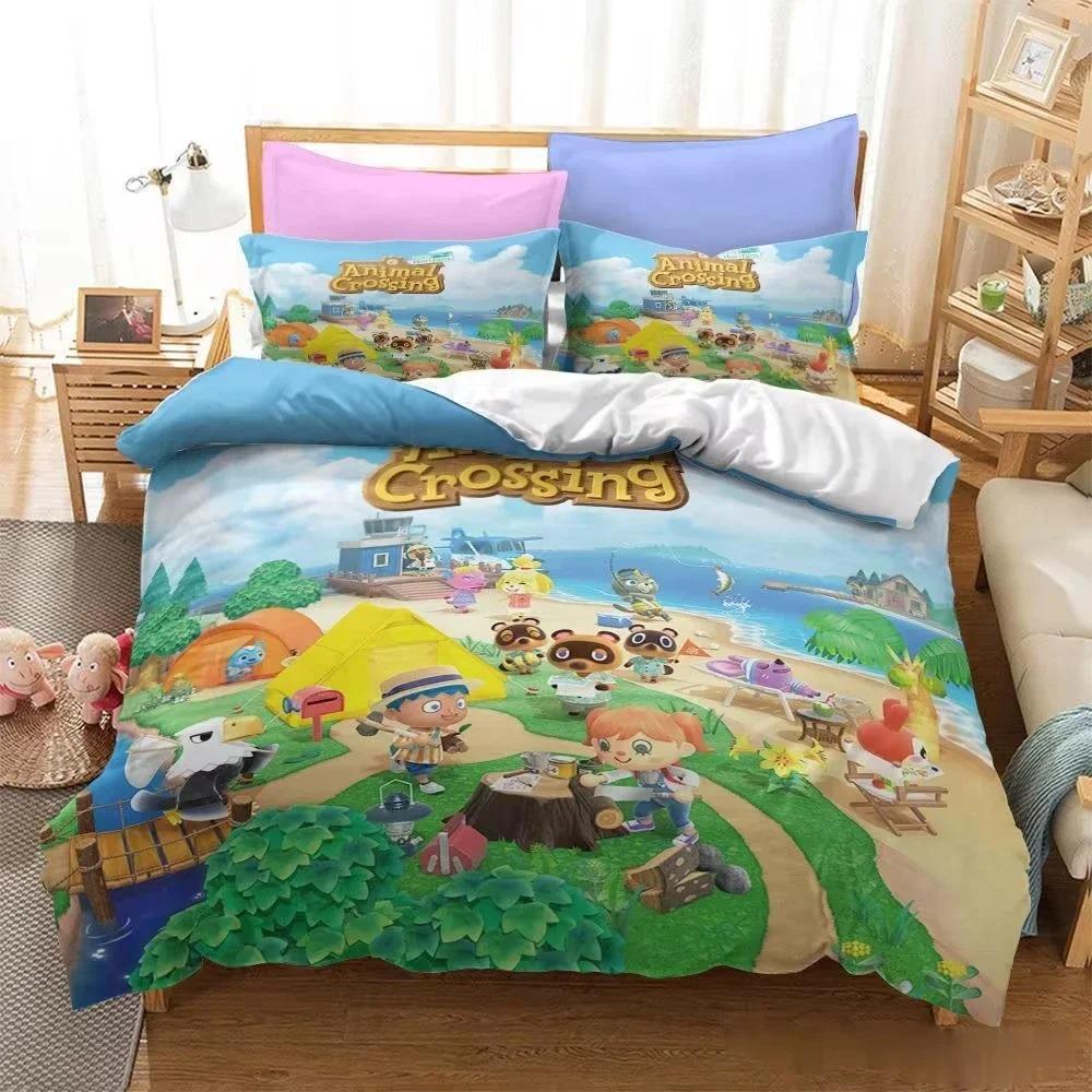 

New 3D Game Animal Crossing Digital Printing Bedding Set Boys Cute Duvet Cover Set Bed Set Bed Linens Twin Full Queen King Size 70x133cm 2pcs