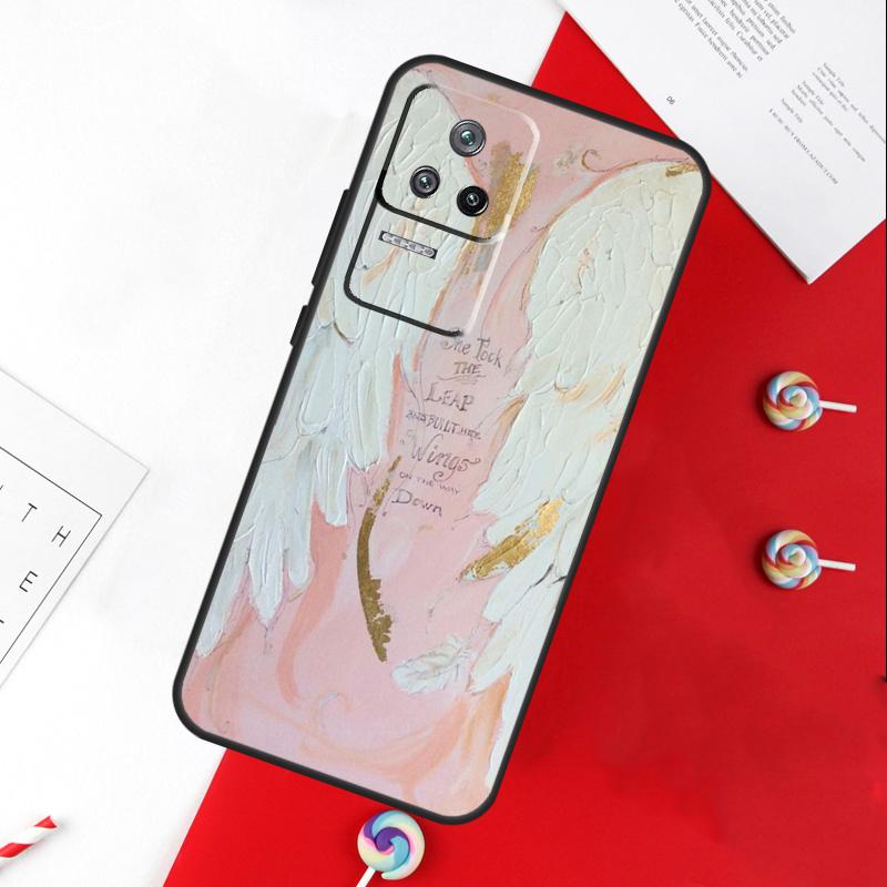 Angel Wings Painting Cover For Xiaomi 14 Ultra 15 13 11T 12T 13T 14T Pro POCO X7 Pro X3 X5 X6 M6 F5 F6 Pro Case