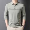 Spring  Autumn Men's Long-sleeved T-shirt, Middle-aged and Elderly Dad Wear Loose Lapel Inner Bottoming POLO Shirt
