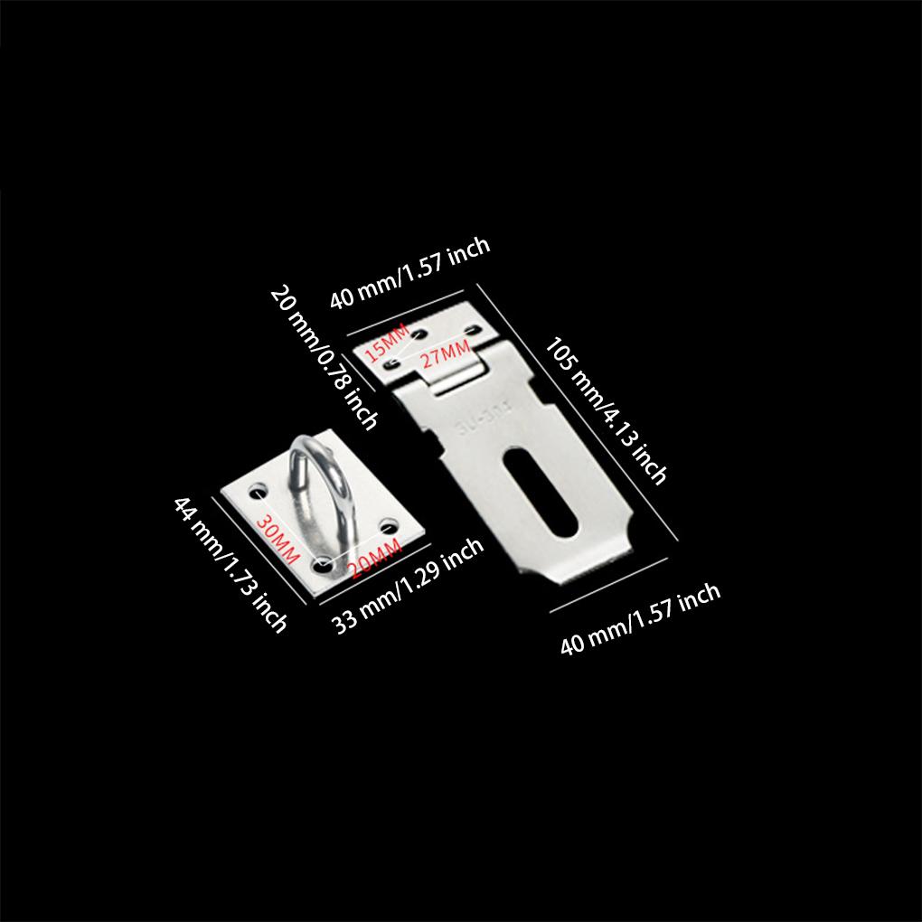 Padlock Hasp Stainless Steel Window Cupboard Locker Mailbox Lock Plate Hotel Office Outdoor Gate Shed Safety Latch Anti-lost