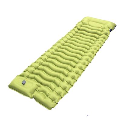 Inflatable Sleeping Pad Built-in Foot Pump Pillow Lightweight Thicken Portable Single Person Outdoor Travel Camping Hiking Air Mattress Sleeping Mat