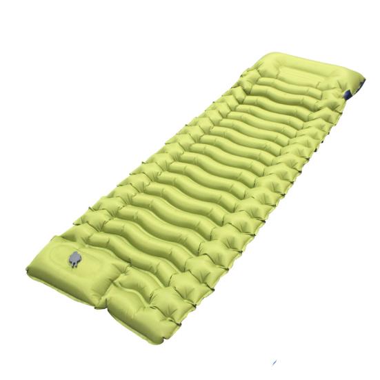 Inflatable Sleeping Pad Built-in Foot Pump Pillow Lightweight Thicken Portable Single Person Outdoor Travel Camping Hiking Air Mattress Sleeping Mat