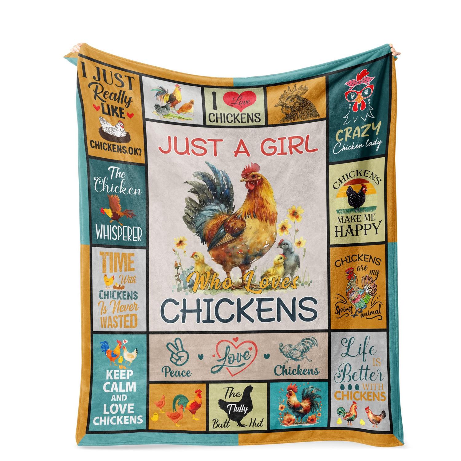 Фланелевое одеяло с курицами - Уютное мягкое машинной стирки Farm Throw 70x100cm