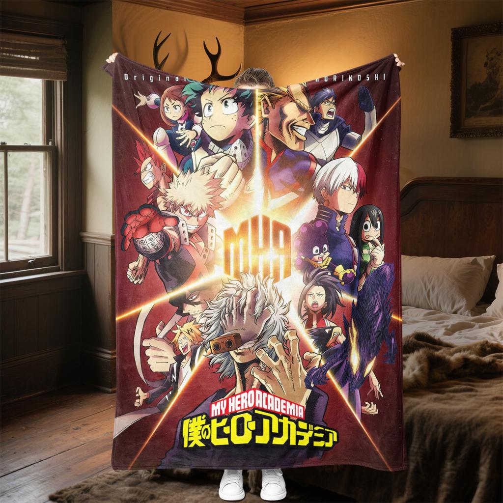 Hero Academia Anime Blanket Soft Comfortable All Seasons Suitable Sofa Office Nap Travel Festive Gift