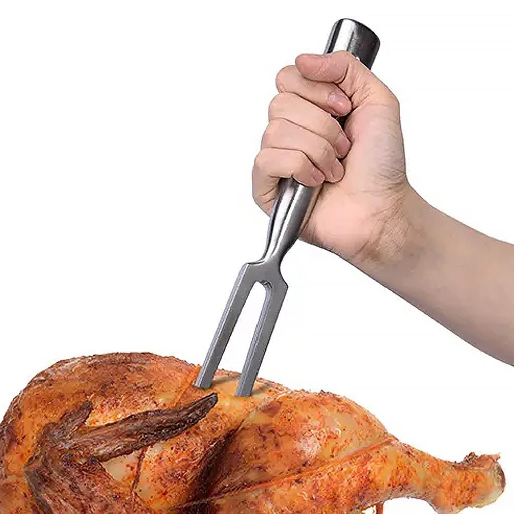 30cm Edelstahl Tranchiergabel für Outdoor BBQ Grillwerkzeug für und Steak mit antibakteriellem Griff BBQ, Fleisch, Fisch,