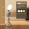 Dual-Position Desktop Tripod with Fill Light for Mobile Live Broadcasting