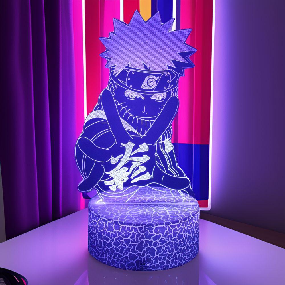Naruto Anime Figures 3D Lamp Optical Lllusion Naruto Figurine Led Night Lights Color Changing Action Figure Model Doll Toys Gift