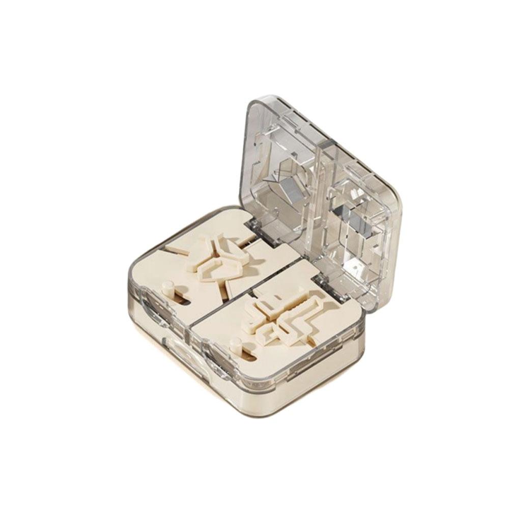 Moisture-proof Double-Layer Pill Box Sealed Pill Organizer Practical Pill Splitter  Office
