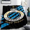 1PC Custom Name Club Brugge K.V Patterned Flannel Blanket Suitable For All Seasons for Home Decor Warmth and Comfort Gifts Holiday Present -HE107