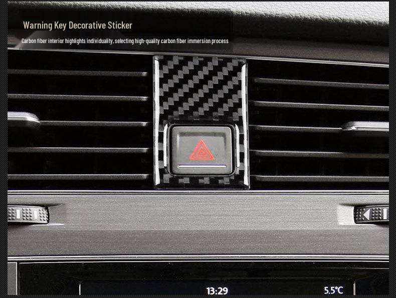 Compatible Carbon Fiber Interior Accessories for VW Golf 7: Console, Gear Shift, Cup Holder, A/C, Navigation Decor.