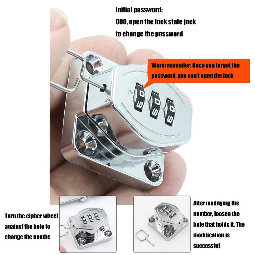 Multipurpose Without Key Bifold Door Lock Combination Twist Knob Hasp Latches for Cabinet and Closet Double Door