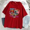 Peace Love Hippie Soul Printing Female T-Shirt Summer Cool Short Sleeve Breathable Cotton Tops Street Loose T Shirt Women