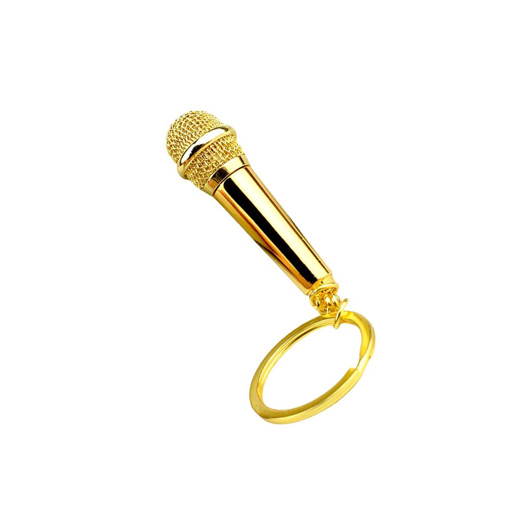 Microphone Pendant Keychain Simulation Mic Shaped Keyring Fashionable Bag Charm Stylish Accessory for Music Lovers