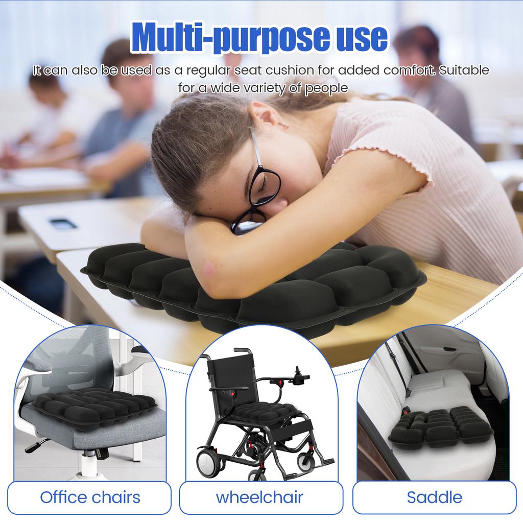 3D Inflatable Travel Cushion Portable Lightweight Air Seat Cushion Ergonomic Air Chair Cushion for Home Office Car Traveling