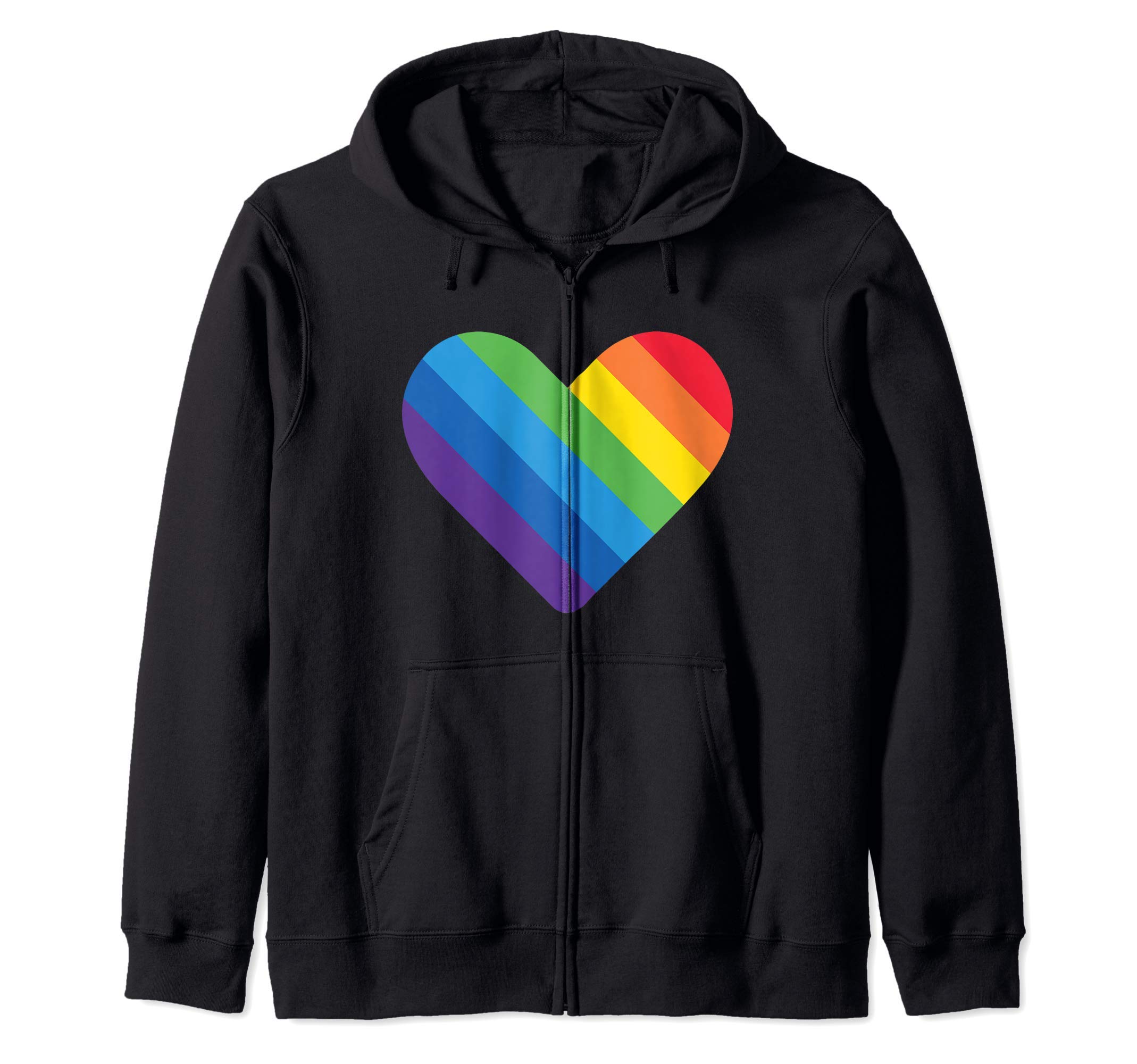 

LGBT Gay Lesbian Transgender Pride Heart Flag Pride Month Zip Hoodie чорний