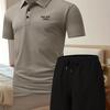 Mens Summer Track Suits 2 Piece Shorts Sets Short Sleeve Sweatsuit Outfits Golf Polo Shirts 