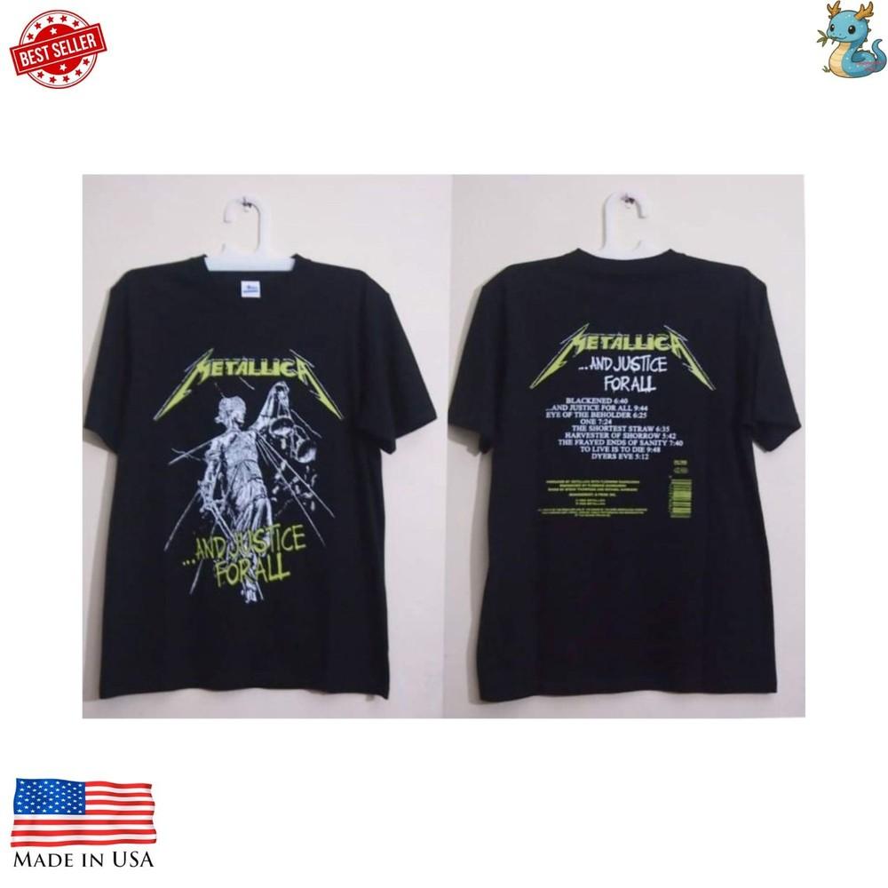 Metallica Justice For All Tour Dates 1988 1989 T Shirt Vintage Rock Unisex T-Shirt XXL