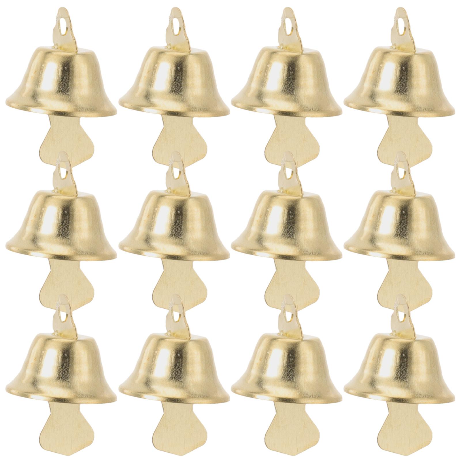 

100pcs Mini Bells Christmas Decorations 14Mm Diy Pendant Ornaments For Tree Party Home Office Holiday Craft Supplies Metal 1.4X1.4X1.4CM