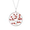 Handmade Wrapped Silver Silk Natural Crystal Gravel Wrapped Tree Of Life Fruit Tree Pendant N94