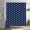 Blue Shower Curtain With Yellow Ovals Bathroom Decor For Home Decoration Waterproof Bath Mat Set Easy Installation In The Tub Or