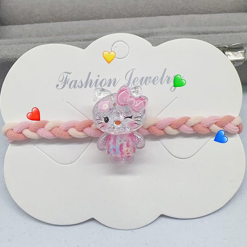 Nové svítící gumičky do vlasů Sanrio Kuromi pro dívky - Elastické kreslené doplňky